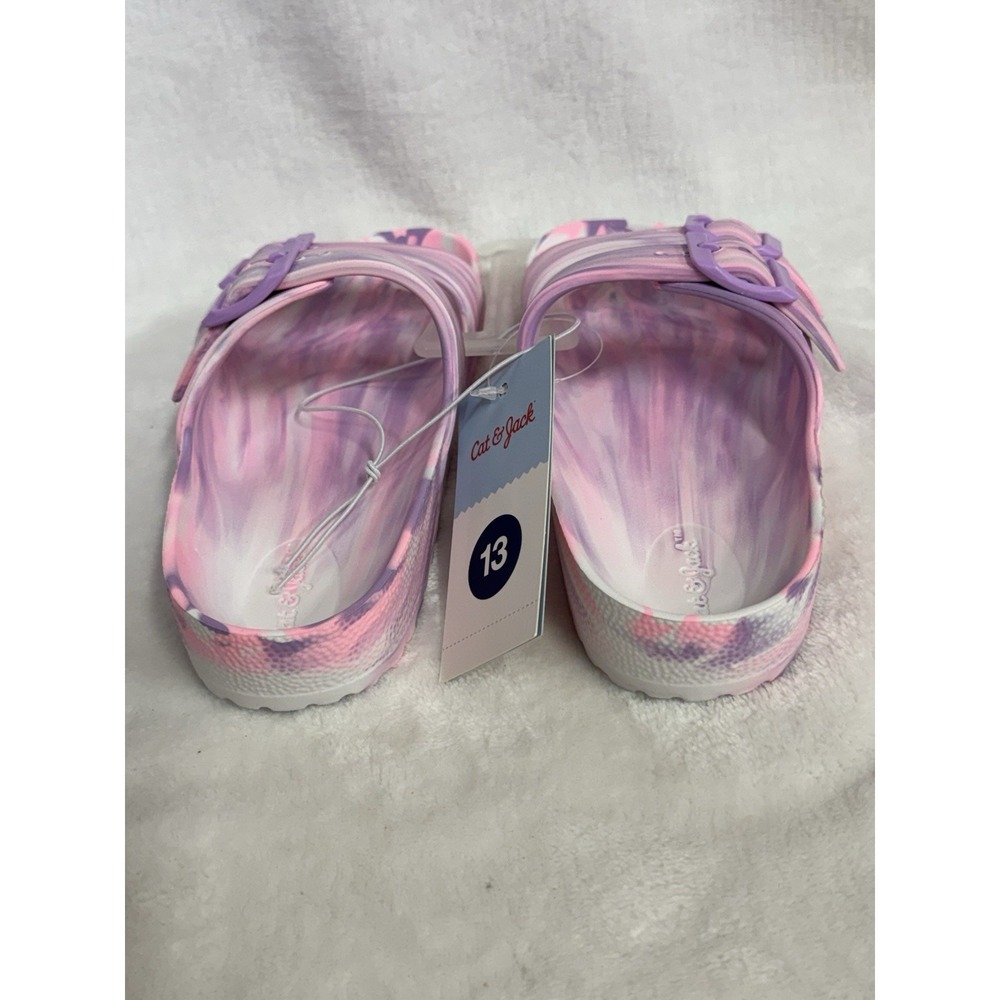 Girls' Noa Blown EVA Footbed Sandals - Cat & Jack - Pink/Purple Swirl "Size 13" - Picture 3 of 6